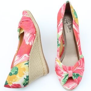 LIFESTRIDE MULTICOLORED CANVAS FABRIC FLORAL SHOES